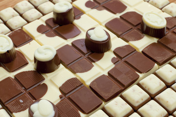 chocolate bars with chocolate candies