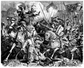 Obraz premium Battle : Christians vs Moslims - 16th century