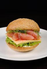 Burger with salmon