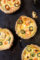 small salmon tarts