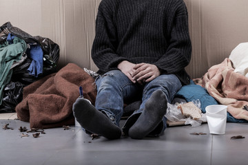 Homeless man on the street