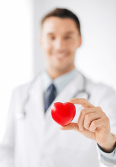 male doctor with heart
