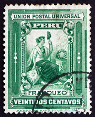 Postage stamp Peru 1902 Liberty, Allegory