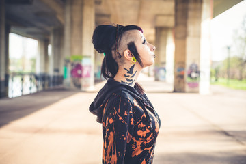 young beautiful punk dark girl