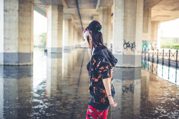 young beautiful punk dark girl