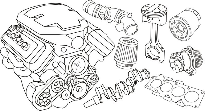 car engine parts