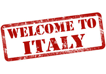 welcome to italy stamp