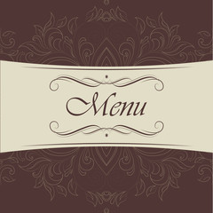 Menu for the cafe, restaurant