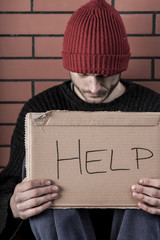Man begging for help