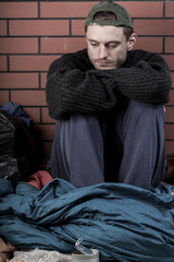 Depressed man without home