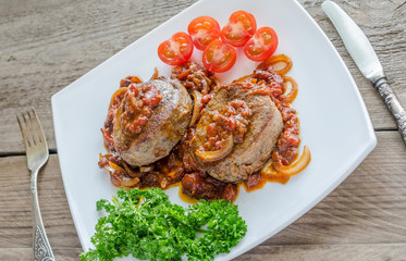 Angus Beef Steaks With Roasted Tomato Sauce