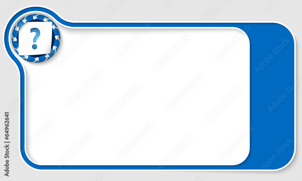 Poster blue box for text with arrows and question mark