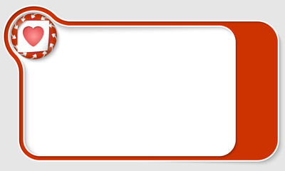 red  box for text with arrows and heart