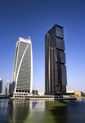 JLT Dubai skyscraper reflections