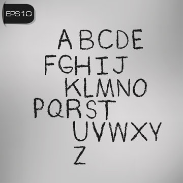 Alphabet black version,vector