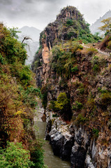 Gorge of river in the Himalayas.