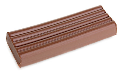 Children bright plasticine isolated on white