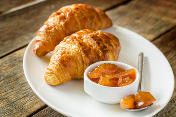 Apple jam and croissants
