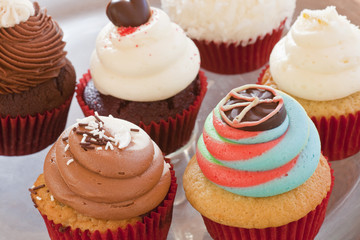 various colorful cupcakes