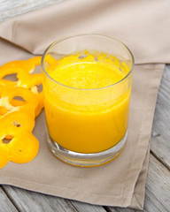 Fresh yellow paprika smoothie juice