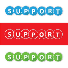 Support on white & red background,vector