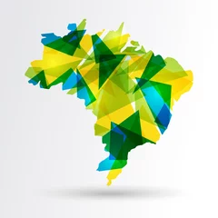 Fotobehang Abstract Brazil map © Cienpies Design