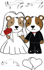 hamster couple cartoon wedding married pack in vector format 