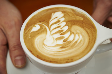 Cappuccino or latte coffee