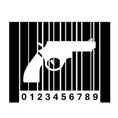 Pistolet dans un code-barres