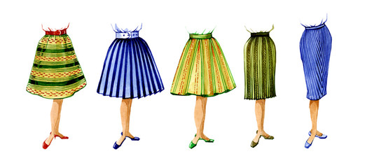 Fashion female models skirts. Options