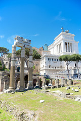 View of the Forum of Caesar, Rome Italy
