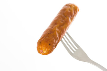 Breakfast sausage on white background