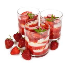 Dessert with strawberries