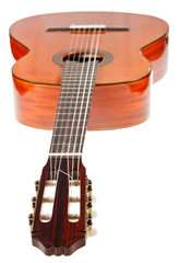 Fototapeta na wymiar fingerboard of classical acoustic guitar