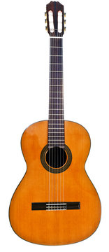 full view of classical acoustic guitar