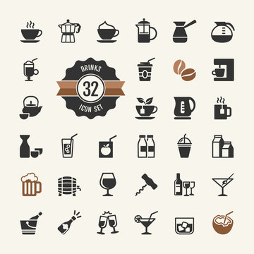 Basic - Drink Icons vector set