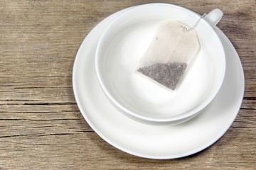 Empty Teacup with Teabag