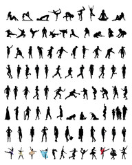 Set of silhouettes of people 2, vector