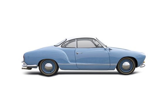 VW Karmann Ghia isolated on white background
