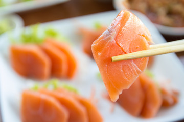 Salmon sashimi