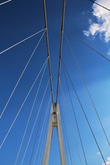 Detail of suspension bridge in Osijek