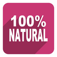 100 percent natural flat icon