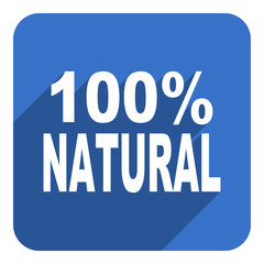 100 percent natural flat icon