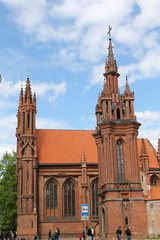 Fototapeta na wymiar St.Anne's Church and bell tower,Vilnius