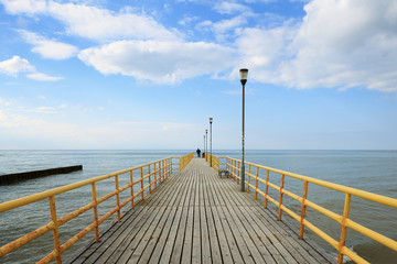 Old wooden pier over the sea