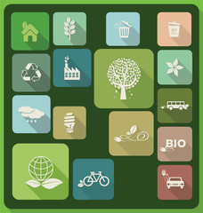 Modern ecology flat icons