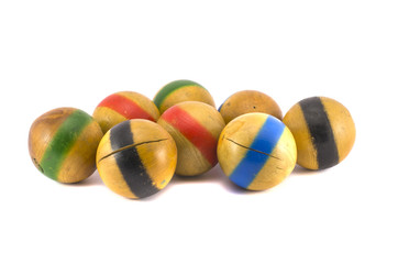 old wooden balls collection for game