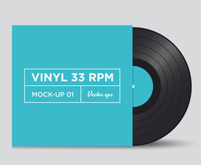 Vinyl record 33 RPM mock up - 64980809