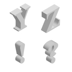 Vector perspective alphabet