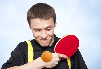 Man playing ping pong